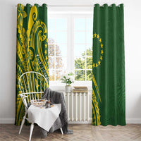 Kia Orana Cook Islands Window Curtain Plumeria Tropical Waves LT7 - Polynesian Pride