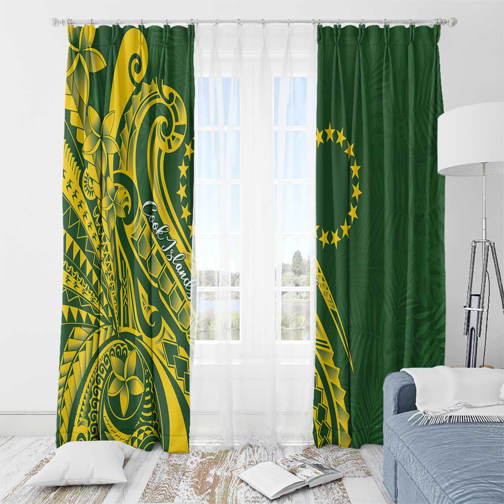 Kia Orana Cook Islands Window Curtain Plumeria Tropical Waves LT7 - Polynesian Pride