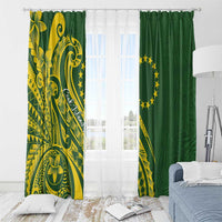 Kia Orana Cook Islands Window Curtain Plumeria Tropical Waves LT7 - Polynesian Pride