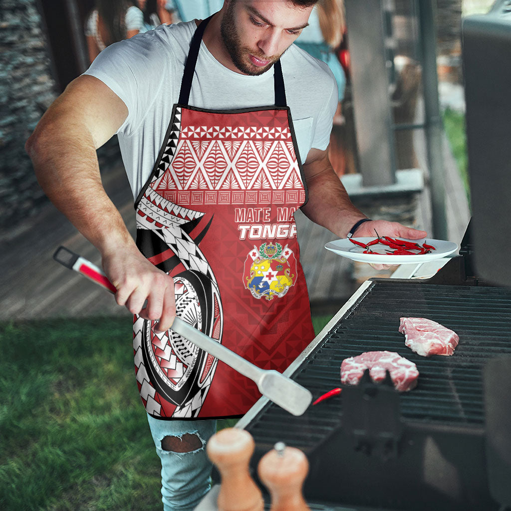 Mate Ma'a Tonga Rugby Kupesi Motifs Apron Red Waves LT7 - Polynesian Pride