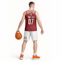 Mate Ma'a Tonga Rugby Custom Kupesi Motifs Basketball Jersey Red Waves LT7 - Polynesian Pride