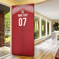 Mate Ma'a Tonga Rugby Custom Kupesi Motifs Door Cover Red Waves LT7 - Polynesian Pride
