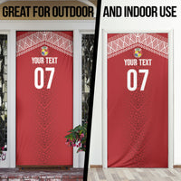 Mate Ma'a Tonga Rugby Custom Kupesi Motifs Door Cover Red Waves LT7 - Polynesian Pride