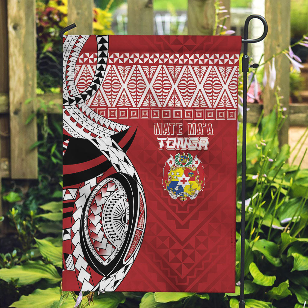 Mate Ma'a Tonga Rugby Kupesi Motifs Garden Flag Red Waves LT7 Garden Flag Red - Polynesian Pride