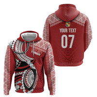 Mate Ma'a Tonga Rugby Custom Kupesi Motifs Hoodie Red Waves LT7 - Polynesian Pride