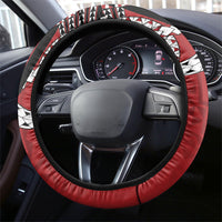 Mate Ma'a Tonga Rugby Kupesi Motifs Steering Wheel Cover Red Waves LT7 - Polynesian Pride