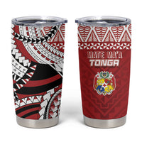 Mate Ma'a Tonga Rugby Kupesi Motifs Tumbler Cup Red Waves LT7 Red - Polynesian Pride