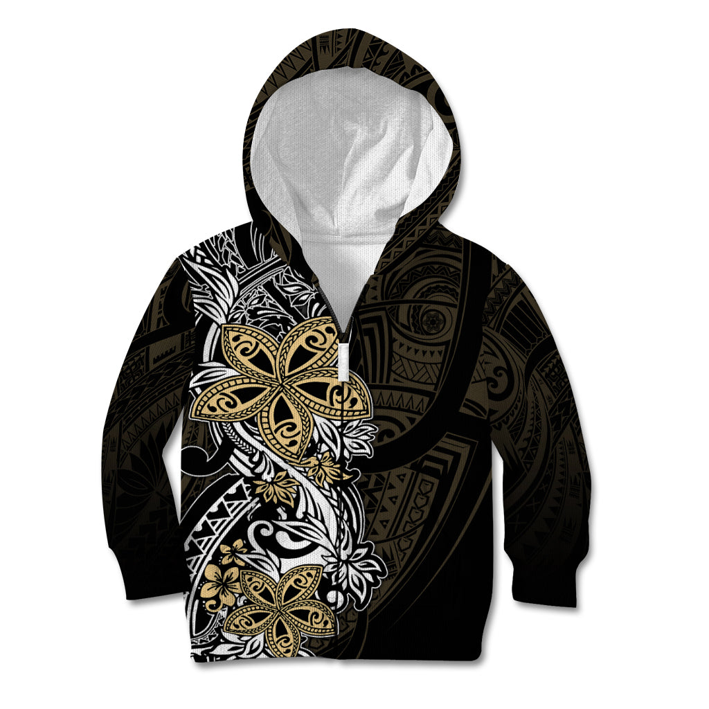 Polynesian Pride Kid Hoodie Tiare With Plumeria Mix Style LT7 Zip Hoodie Cream - Polynesian Pride