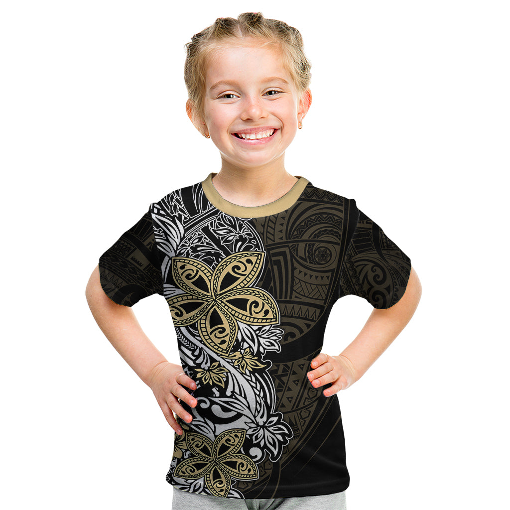 Polynesian Pride Kid T Shirt Tiare With Plumeria Mix Style LT7 Cream - Polynesian Pride