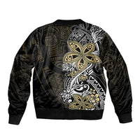Polynesian Pride Sleeve Zip Bomber Jacket Tiare With Plumeria Mix Style LT7 - Polynesian Pride