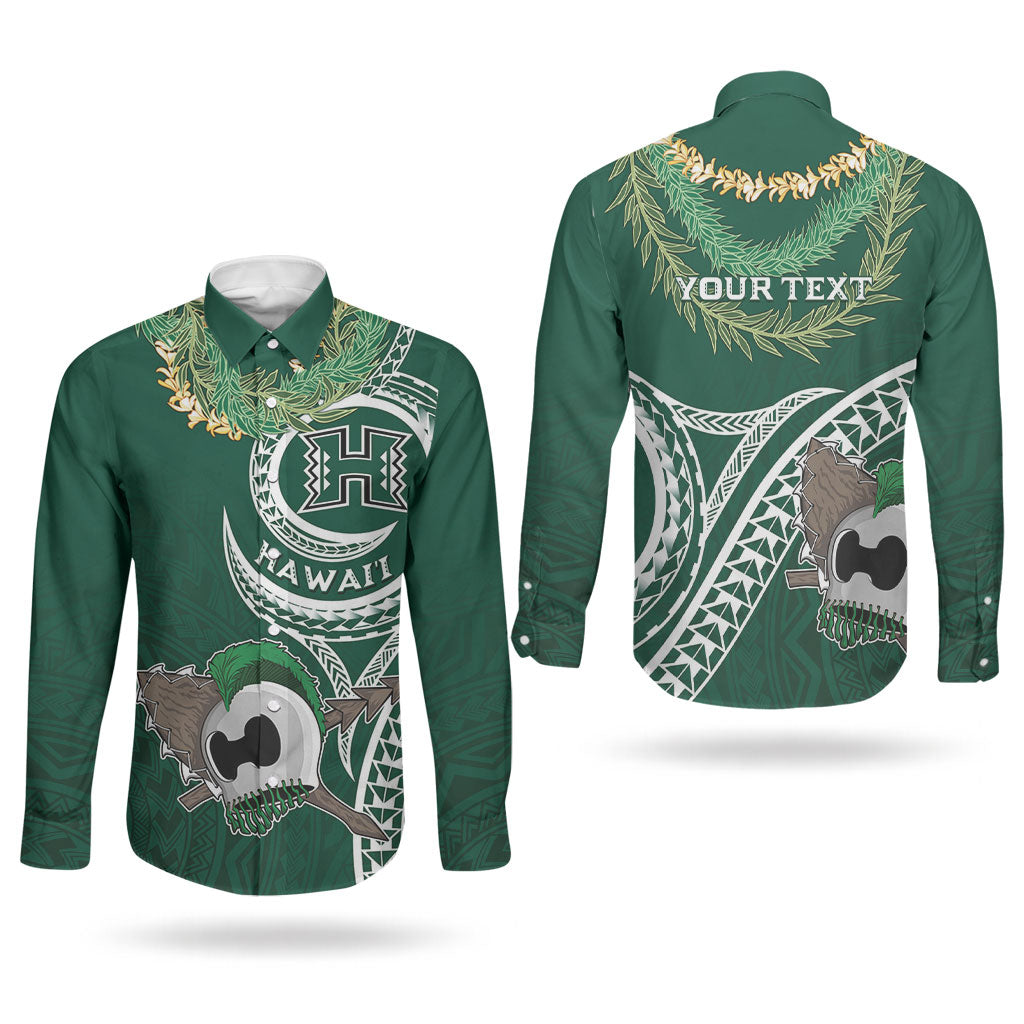 Hawaii Rainbow Warriors Alumni Personalized Couples Matching Mermaid Dress and Long Sleeve Button Shirt Ti Maile Lei - Glory For The Warriors