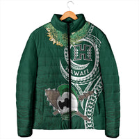 Hawaii Rainbow Warriors Alumni Personalized Padded Jacket Ti Maile Lei - Glory For The Warriors LT7 - Polynesian Pride