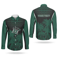 Hawaii Rainbow Warriors La'au Pama Personalized Couples Matching Off Shoulder Short Dress and Long Sleeve Button Shirt