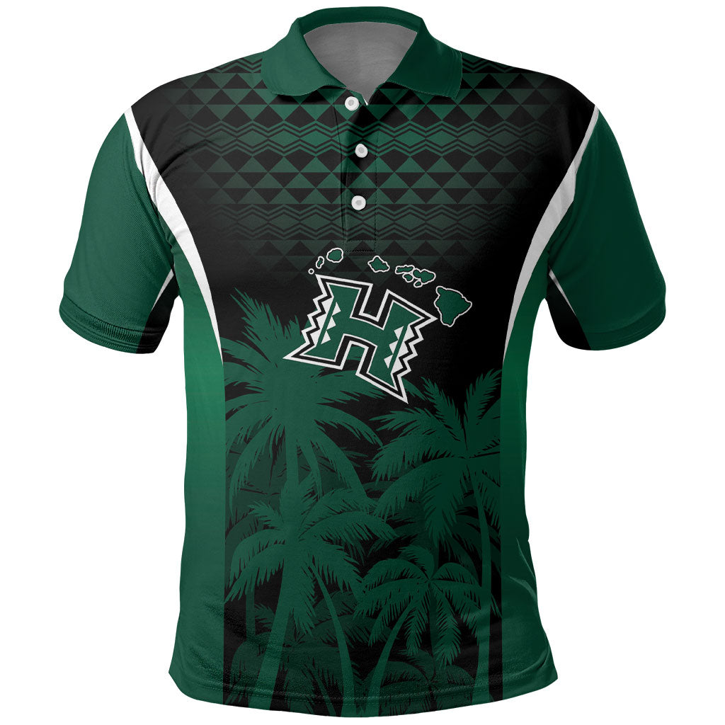 Hawaii Rainbow Warriors La'au Pama Personalized Polo Shirt LT7 Black - Polynesian Pride
