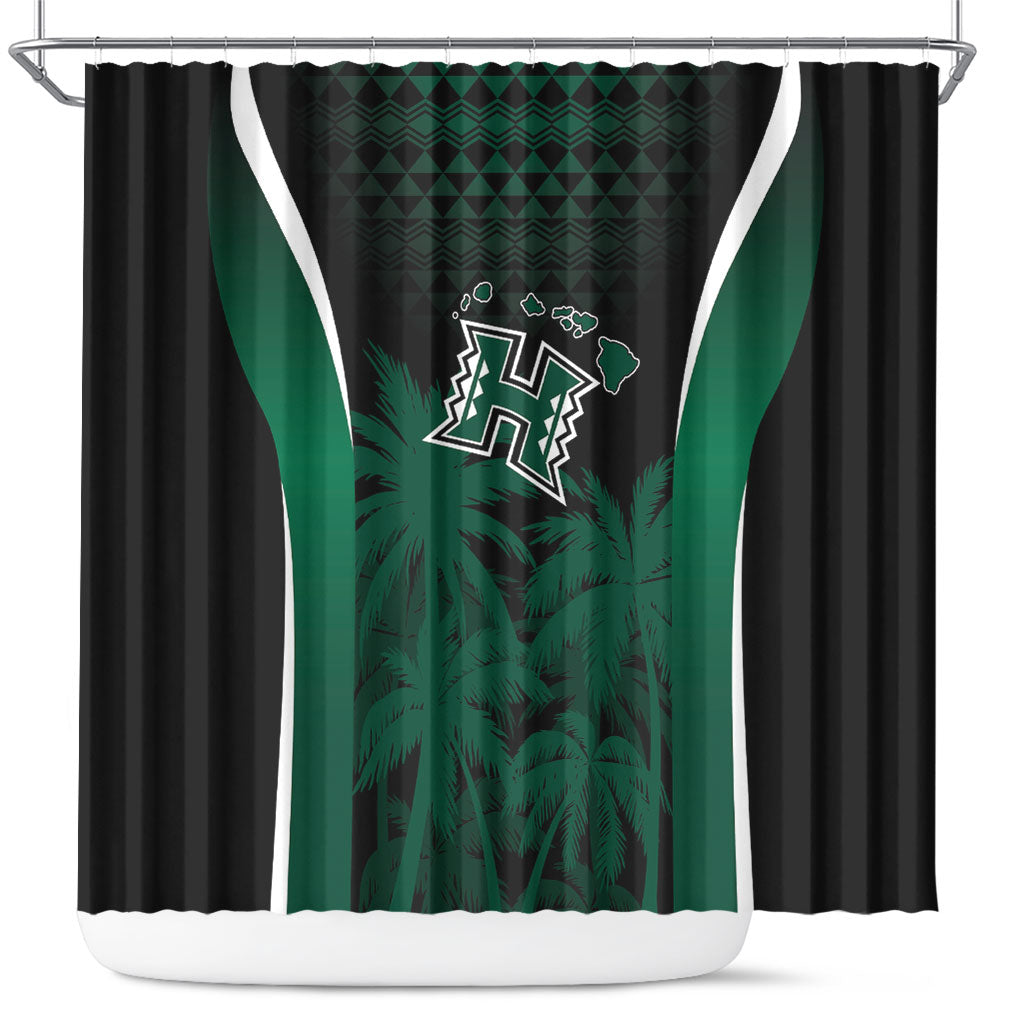 Hawaii Rainbow Warriors La'au Pama Shower Curtain LT7 Black - Polynesian Pride