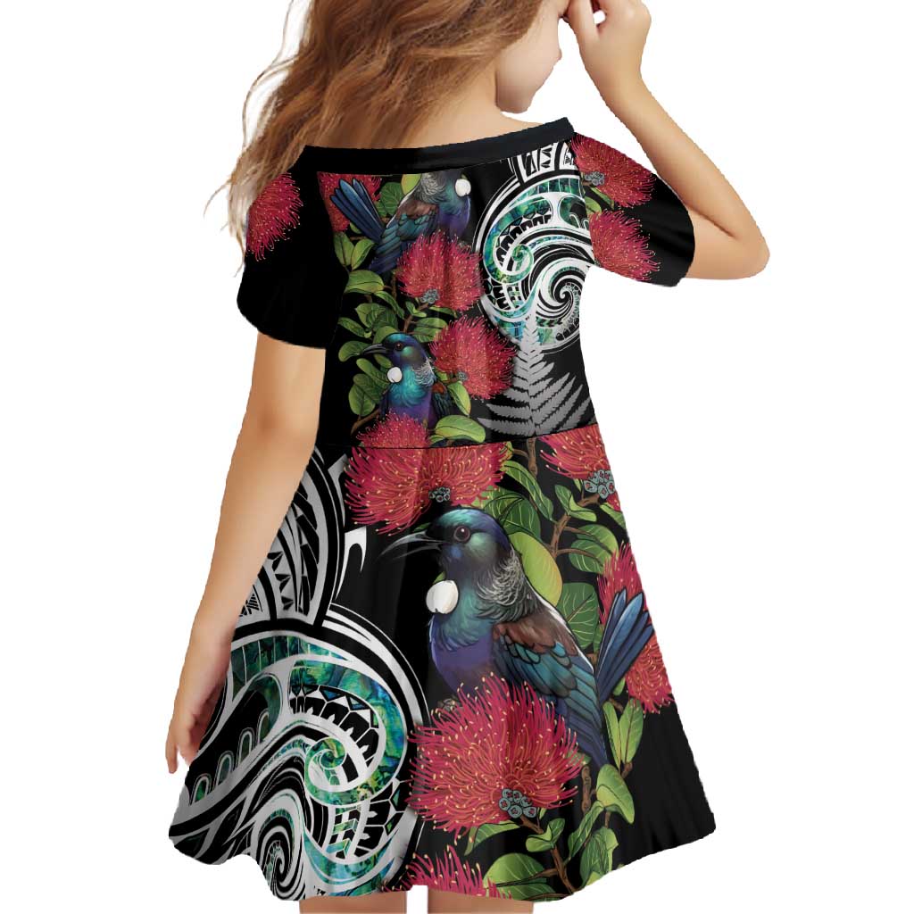 Meri Kirihimete New Zealand Family Matching Off Shoulder Maxi Dress and Hawaiian Shirt Tui on Pohutukawa LT7 - Polynesian Pride