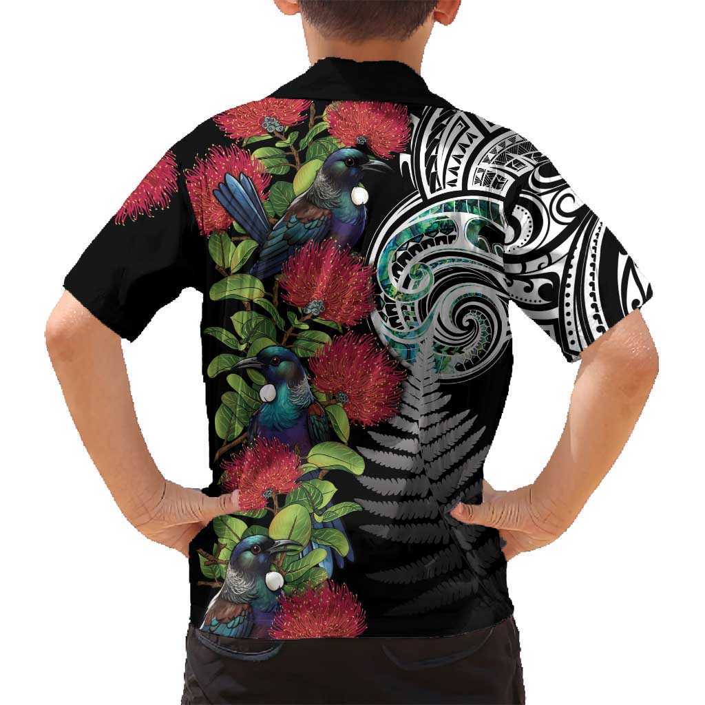 Meri Kirihimete New Zealand Family Matching Puletasi and Hawaiian Shirt Tui on Pohutukawa LT7 - Polynesian Pride