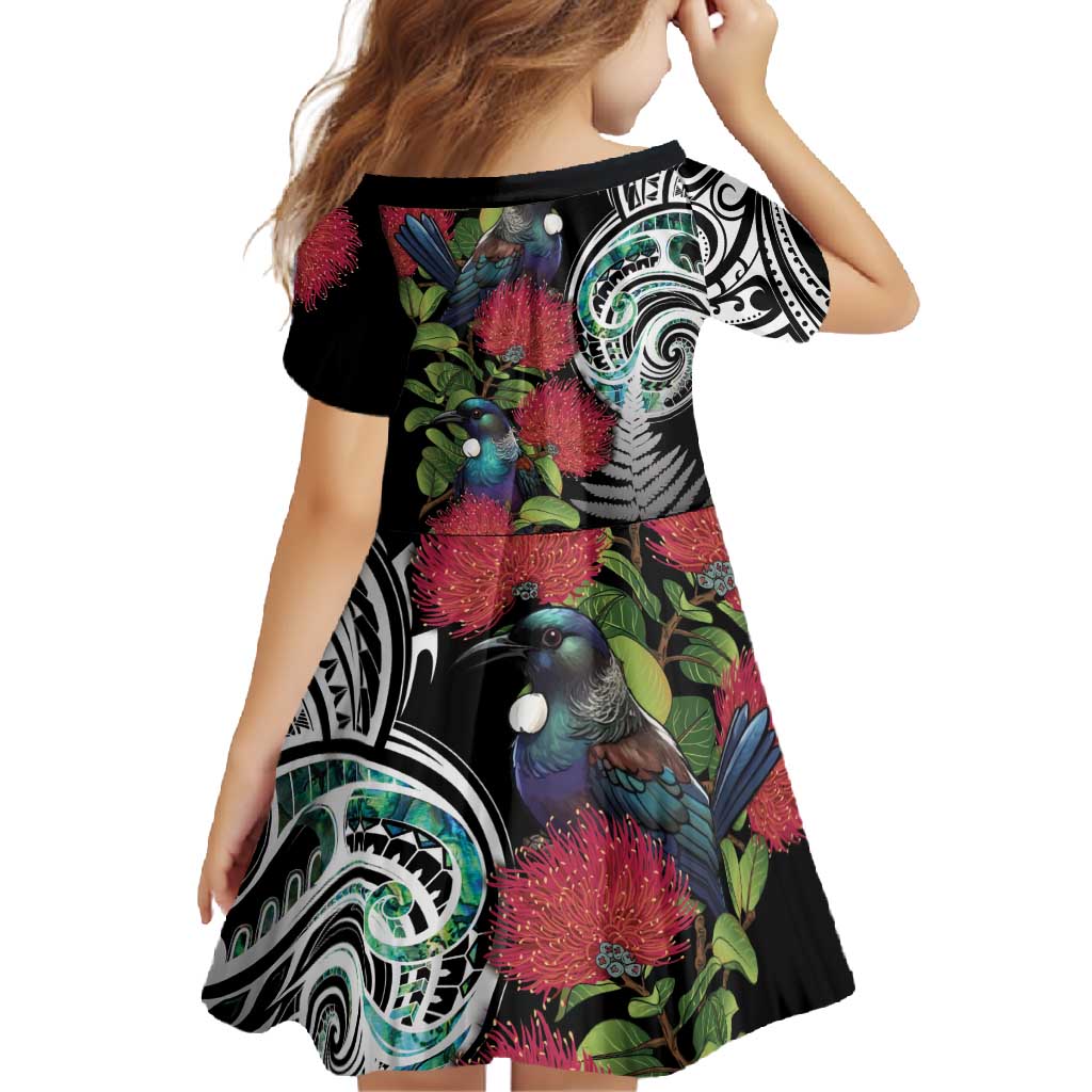 Meri Kirihimete New Zealand Family Matching Tank Maxi Dress and Hawaiian Shirt Tui on Pohutukawa LT7 - Polynesian Pride
