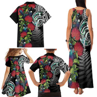 Meri Kirihimete New Zealand Family Matching Tank Maxi Dress and Hawaiian Shirt Tui on Pohutukawa LT7 - Polynesian Pride