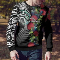 Meri Kirihimete New Zealand Ugly Christmas Sweater Tui on Pohutukawa