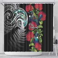 Meri Kirihimete New Zealand Shower Curtain Tui on Pohutukawa LT7 - Polynesian Pride