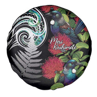 Meri Kirihimete New Zealand Spare Tire Cover Tui on Pohutukawa LT7 - Polynesian Pride