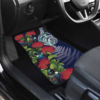 Meri Kirihimete New Zealand Car Mats Tui on Pohutukawa - Blue Ver
