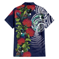 Meri Kirihimete New Zealand Family Matching Off Shoulder Maxi Dress and Hawaiian Shirt Tui on Pohutukawa - Blue Ver LT7 - Polynesian Pride