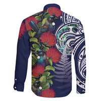 Meri Kirihimete New Zealand Family Matching Summer Maxi Dress and Hawaiian Shirt Tui on Pohutukawa - Blue Ver LT7 - Polynesian Pride