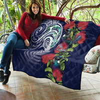 Meri Kirihimete New Zealand Quilt Tui on Pohutukawa - Blue Ver LT7 - Polynesian Pride