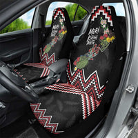 New Zealand Christmas Taniko Poutama Car Seat Cover Flora Map with Birds - Polynesian Pride