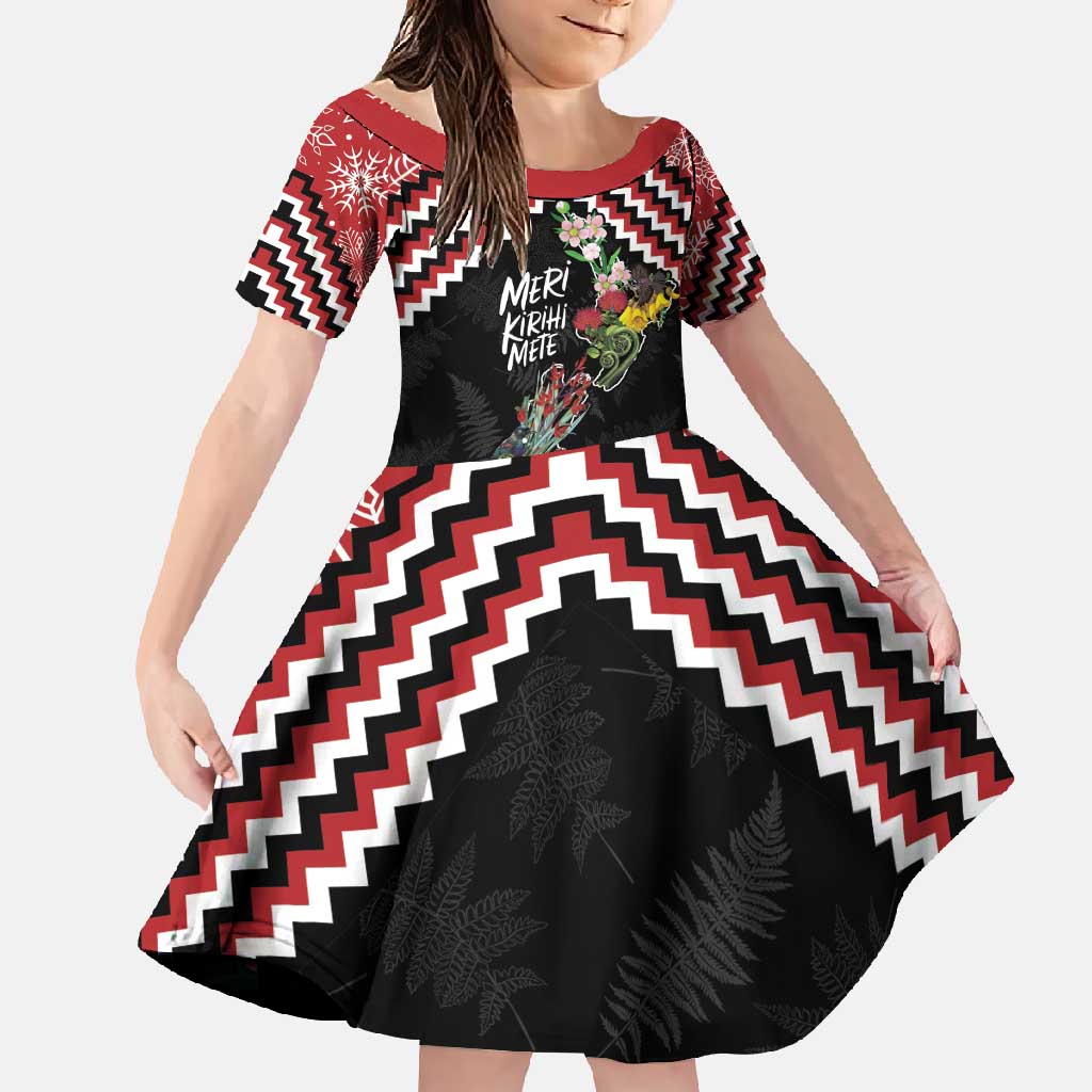 New Zealand Christmas Taniko Poutama Family Matching Mermaid Dress and Hawaiian Shirt Flora Map with Birds - Polynesian Pride