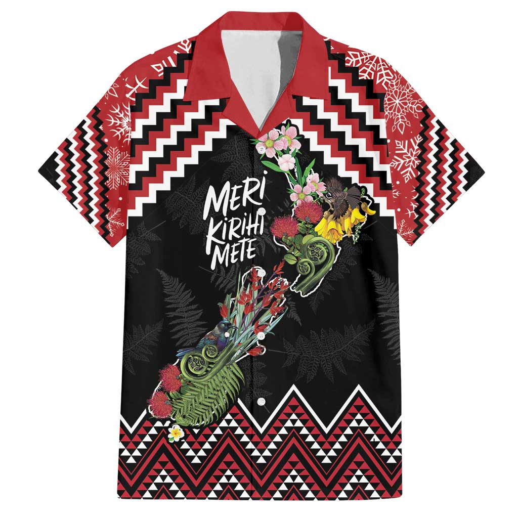 New Zealand Christmas Taniko Poutama Family Matching Summer Maxi Dress and Hawaiian Shirt Flora Map with Birds - Polynesian Pride