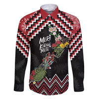 New Zealand Christmas Taniko Poutama Family Matching Summer Maxi Dress and Hawaiian Shirt Flora Map with Birds - Polynesian Pride