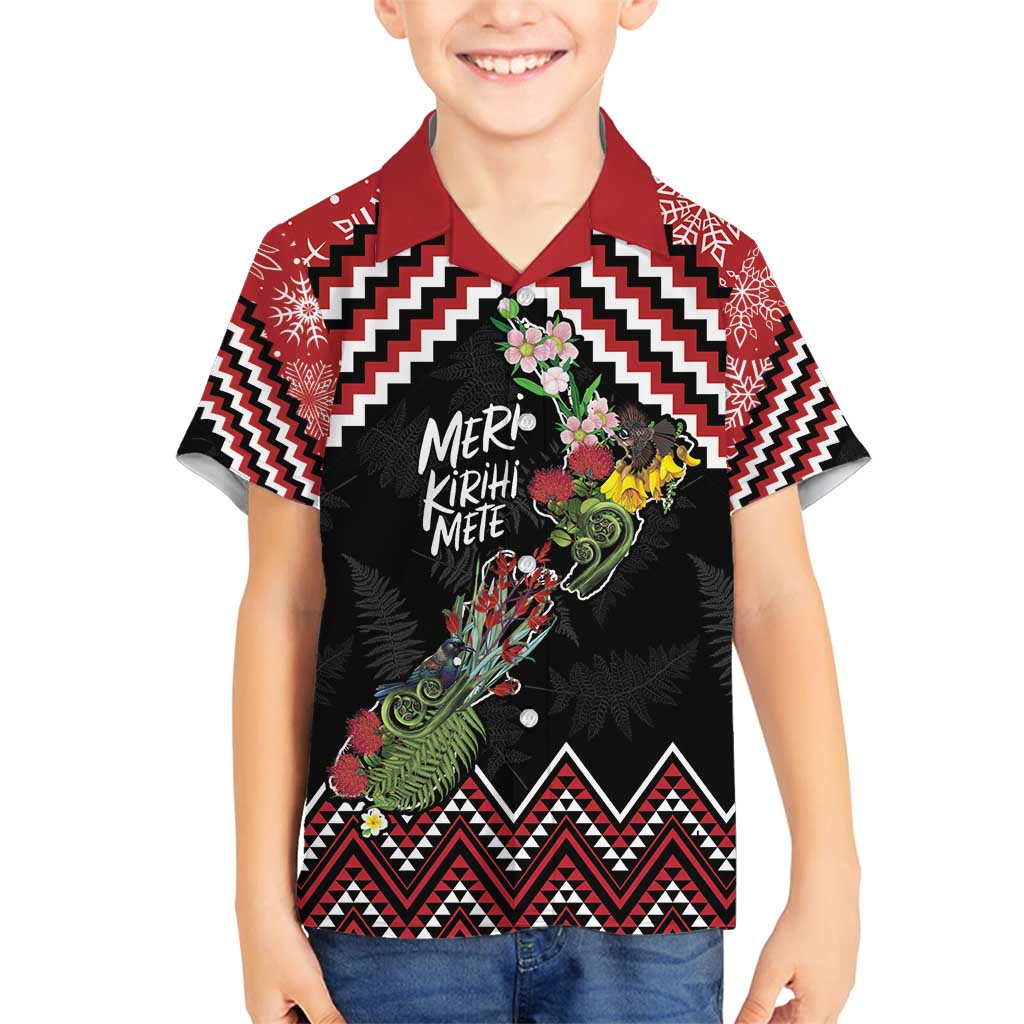 New Zealand Christmas Taniko Poutama Family Matching Summer Maxi Dress and Hawaiian Shirt Flora Map with Birds - Polynesian Pride