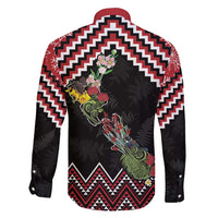 New Zealand Christmas Taniko Poutama Family Matching Tank Maxi Dress and Hawaiian Shirt Flora Map with Birds - Polynesian Pride