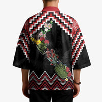 New Zealand Christmas Taniko Poutama Kimono Flora Map with Birds - Polynesian Pride