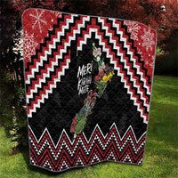 New Zealand Christmas Taniko Poutama Quilt Flora Map with Birds - Polynesian Pride