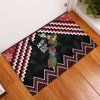 New Zealand Christmas Taniko Poutama Rubber Doormat Flora Map with Birds - Polynesian Pride