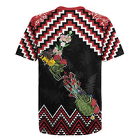 New Zealand Christmas Taniko Poutama Rugby Jersey Flora Map with Birds - Polynesian Pride