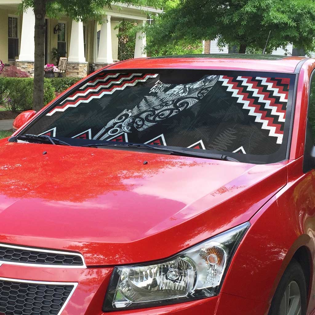 New Zealand Christmas Taniko Poutama Auto Sun Shade Mountainscape Maori Fern - Polynesian Pride