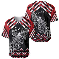 New Zealand Christmas Taniko Poutama Baseball Jersey Mountainscape Maori Fern LT7 - Polynesian Pride