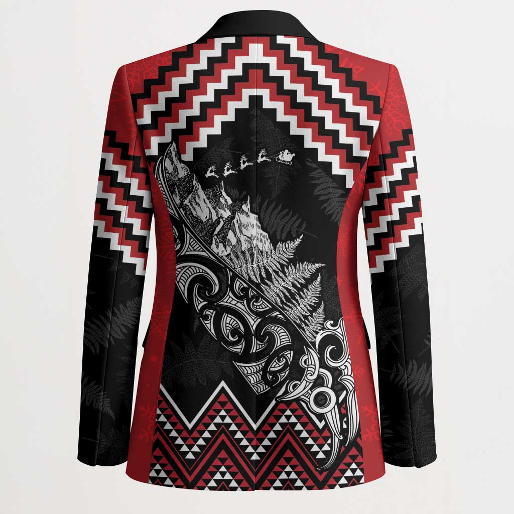 New Zealand Christmas Taniko Poutama Blazer Mountainscape Maori Fern LT7 - Polynesian Pride