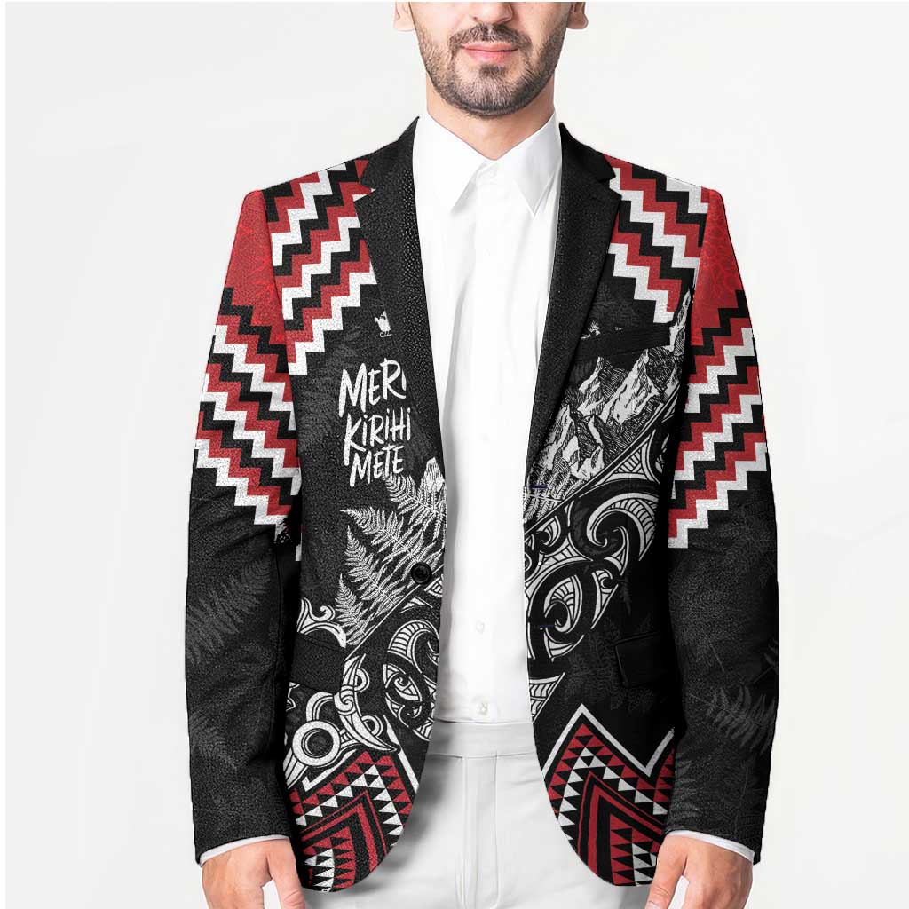 New Zealand Christmas Taniko Poutama Blazer Mountainscape Maori Fern LT7 - Polynesian Pride