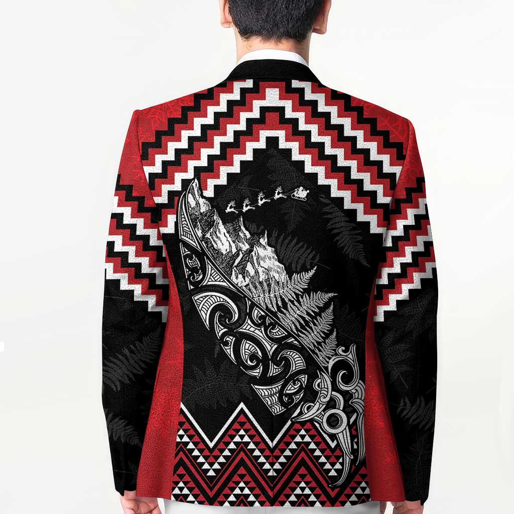 New Zealand Christmas Taniko Poutama Blazer Mountainscape Maori Fern LT7 - Polynesian Pride