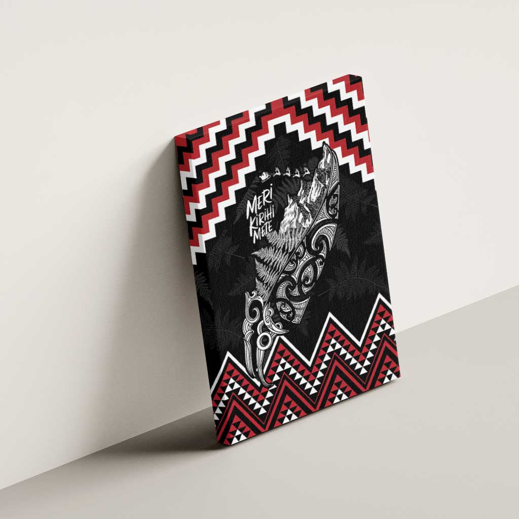 New Zealand Christmas Taniko Poutama Canvas Wall Art Mountainscape Maori Fern - Polynesian Pride