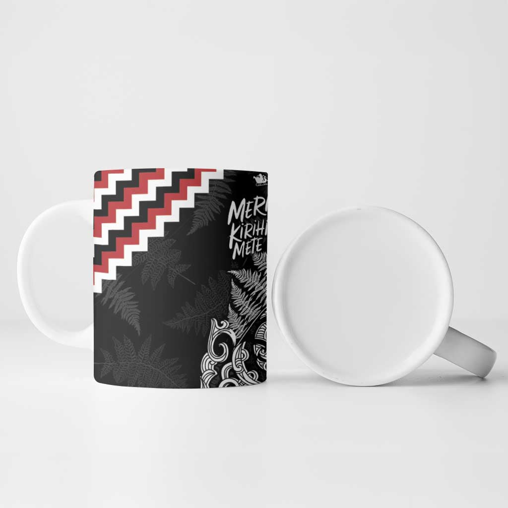 New Zealand Christmas Taniko Poutama Ceramic Mug Mountainscape Maori Fern - Polynesian Pride