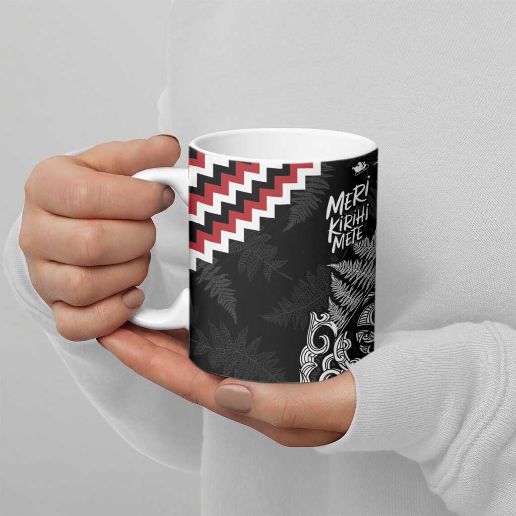 New Zealand Christmas Taniko Poutama Ceramic Mug Mountainscape Maori Fern - Polynesian Pride