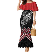 New Zealand Christmas Taniko Poutama Family Matching Mermaid Dress and Hawaiian Shirt Mountainscape Maori Fern - Polynesian Pride