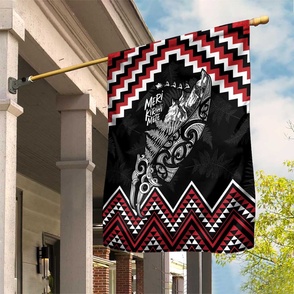 New Zealand Christmas Taniko Poutama Garden Flag Mountainscape Maori Fern - Polynesian Pride